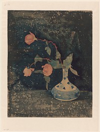 Drie rozen in een oosterse vaas (1894) by Theo Nieuwenhuis