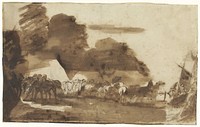 Bivak met paarden en soldaten (1812 - 1818) by Théodore Géricault