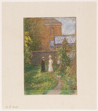 Mevrouw Storm van 's Gravesande-Clifford en haar dochter in de tuin (1918) by Carel Nicolaas Storm van s Gravesande
