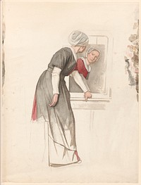 Staande vrouw voor een spiegel (1874 - 1925) by Jan Veth