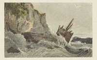 Wrak op hoge golven (1782 - 1839) by François Louis Thomas Francia