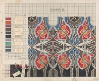 Ontwerp voor een tapijt met floraal patroon (1922) by Dirk Verstraten and t Woonhuys