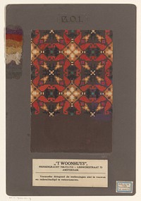 Ontwerp voor een tapijt met floraal patroon (1922) by Dirk Verstraten and t Woonhuys