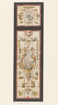 Ontwerp voor een glas in loodraam met putto in een cartouche (in or after 1907 - 1930) by anonymous and t Woonhuys