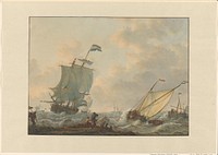 Zeilschepen op woelig water (1816) by Johannes Christiaan Schotel