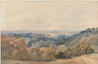 Landschap met Crieff Castle (1865) by Henry Jutsum