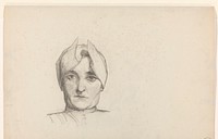 Hoofd van vrouw met kapje (1856 - 1899) by Dirk Arnoldus Tavenraat and Arnoldus Dirk Felix Tavenraat