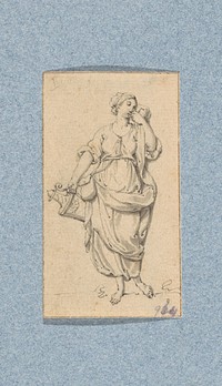 Staande vrouw met vaas (in doos met 43 tekeningen) (1703 - 1775) by Louis Fabritius Dubourg