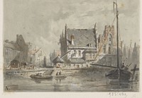 Gezicht in Brugge (1828 - 1897) by Adrianus Eversen