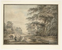Travellers Halted in a Wooded Landscape (1735 - 1809) by Paul Sandby