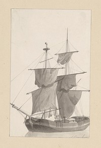 Zeilschip (1820 - 1872) by Hendrik Abraham Klinkhamer