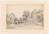 Landschap met een watermolen en een kerkje (1807 - 1861) by Cornelis Steffelaar