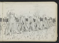 Korenschoven op een veld (1883 - 1922) by Johanna van de Kamer
