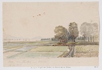 Landschap met weg van Tangkil naar Cirebon en uitzicht op de rede (ankerplaats) van Cirebon, West-Java (1836) by Adrianus Johannes Bik