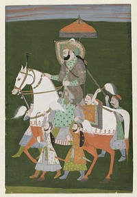Portret van Farruk Siyar te paard (c. 1750 - c. 1799) by anonymous