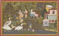 Krishna met Bakasura (1710 - 1730) by anonymous
