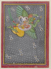 Vishnu en Lakshmi op de vogel Garuda (c. 1800) by anonymous
