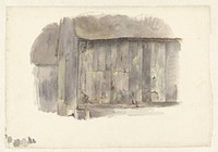 Studie van een houten schuur (1825 - 1873) by Pierre Louis Dubourcq