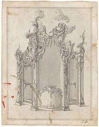Ontwerp voor een biechtstoel (c. 1750) by Karl Bier