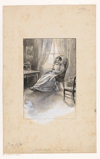 Vrouw in een leunstoel (1870 - 1937) by Willem Wenckebach