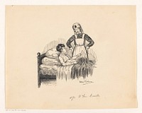 Zuster aan het bed van een jongen (1917 - 1970) by Adrie Vürtheim