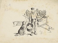Man bij een kar (1868 - 1931) by Johan Georg Gerstenhauer Zimmerman