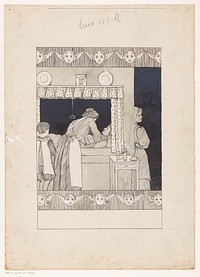 Zuster verzorgt een vrouw (c. 1880 - c. 1930) by anonymous