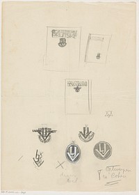 Bandontwerpen en vignetten van Uitgeversmaatschappij L.J. Veen (c. 1905 - in or after 1930) by anonymous