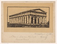 Tempel van Poseidon te Paestum (in or before 1895) by anonymous