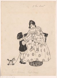 Moeder voert een kind (c. 1880 - c. 1920) by anonymous