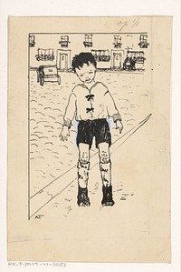 Jongen met geschaafde knieën (c. 1925 - c. 1935) by A Tinbergen