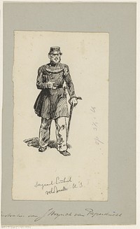 Sergeant met wandelstok (in or before 1889) by Jan Hoynck van Papendrecht