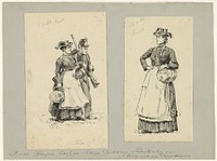 Militair en een vrouw met een mand en vat (in or before 1889) by Jan Hoynck van Papendrecht