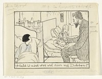 Dokter bezoekt een ziek meisje (c. 1920 - c. 1930) by Anny Leusink