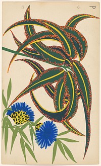 Ontwerp voor borduurwerk van bloemen (c. 1914) by Atelier Martine and Paul Poiret