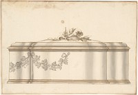 Ontwerp voor een zilveren doos met deksel, met alternatieve oplossingen links en rechts (c. 1760 - c. 1770) by Luigi Valadier