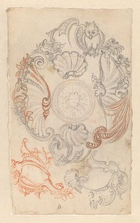 Ontwerp voor een terrine met cartouches (c. 1750) by anonymous