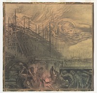 Industrie. Ontwerp wandschildering te Rotterdam (c. 1908 - c. 1917) by Huib Luns