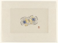 Ontwerp voor juweel in de vorm van twee gestileerde bloemen, met goud en saffieren (c. 1920 - c. 1930) by Jules Chadel