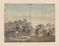 Slag bij Boutersem (c. 1831) by Johannes Jelgerhuis