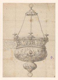 Ontwerp voor een godslamp (c. 1660 - c. 1675) by anonymous