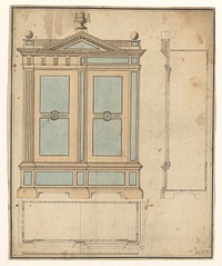 Ontwerp voor een tweedeurskast (c. 1800) by Carl Friedrich Thiele