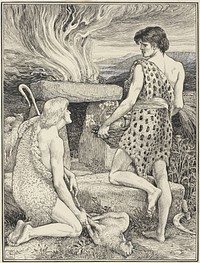 Kaïn en Abel (1855 - 1915) by Walter Crane