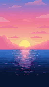  Sea with sunset backgrounds outdoors horizon. AI generated Image by rawpixel.