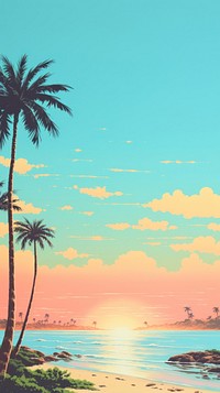  California beach wallpaper sky outdoors horizon. AI generated Image by rawpixel.