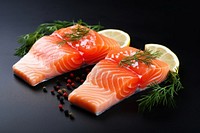 Salmon steaks Seafood seafood salmon dish. AI generated Image by rawpixel.