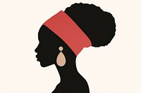 African woman silhouette earring jewelry.