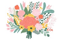 Bridal bouquet pattern drawing flower. AI generated Image by rawpixel.