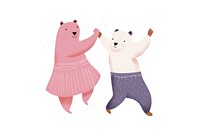 Couple bear dancing drawing mammal cute. AI generated Image by rawpixel.