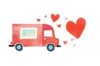 Heart truck vehicle van white background. AI generated Image by rawpixel.